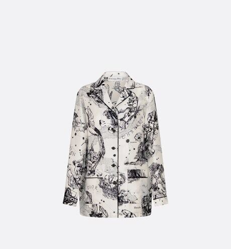 Dior Chez Moi Pajama Jacket Silk with Black and White Toile de 